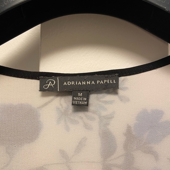 Adrianna Papell Blue White Black Floral Dress - Size M / Medium - Picture 3 of 10